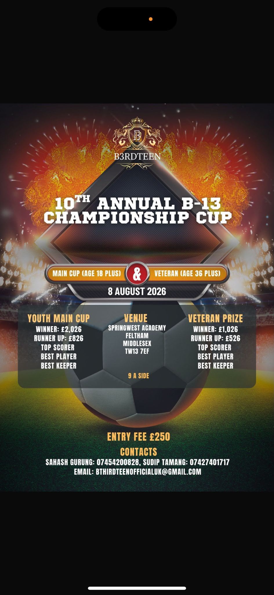 B-13 championship cup